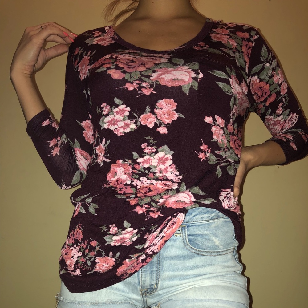 Purple floral shirt
